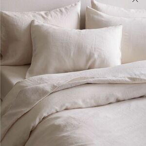 Quince full/queen 100% European linen duvet and sham set